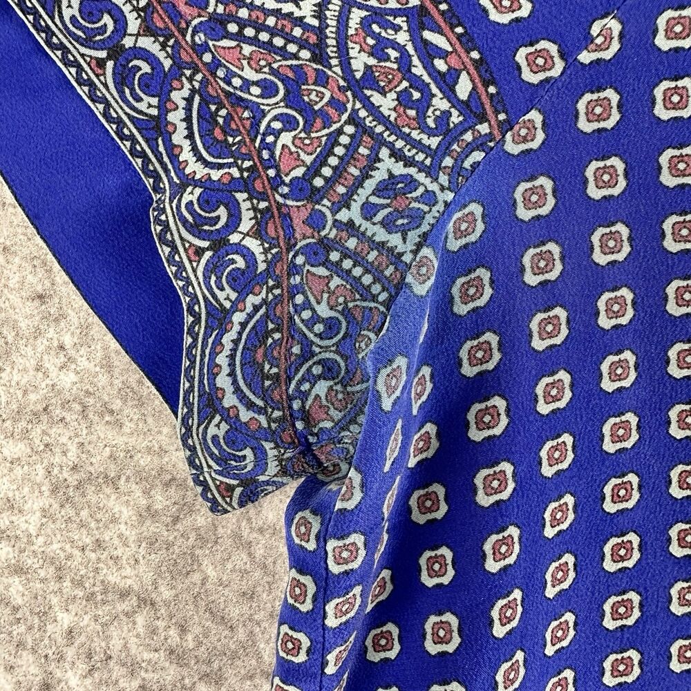 Madewell Blue Patterned Short-Sleeve Blouse - Picture 4 of 13